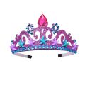 Princess Girls Sea Theme Party Mermaid Purple Crown Cute Girls Purple Headband with Crystal Ariel Cosplay Accessories Headwear. 