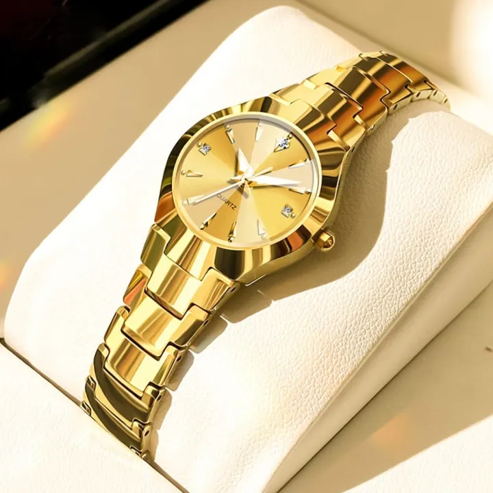Luxurious Ladies Golden Fashion Watch 100% Imported Quality Classical Collection Fashion Watch for Girl's