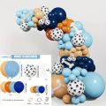 140PCS Dog Theme Party Set Birthday Party Decoration Blue Orange Skin Dog Paw Balloon Bone Aluminum Film Balloon Decoration. 