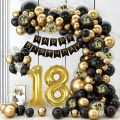 Black Gold Balloon Garland Arch Kit Confetti Latex Balloon Happy 18 30 40 50 Year Old Birthday Party Decor s Anniversary. 