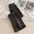 Winter Girls Leopard Print Plush Thermal High Waist Jeans Women Fleece Snow Warm Denim Pants Lady Retro Baggy Wide Leg Trousers. 