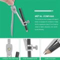 Math Compass Compass Geometry Drawing Tool Mathematics Set Metal Tool Carpentry Professional Compass Student Compass Set Office and School Supplie. 