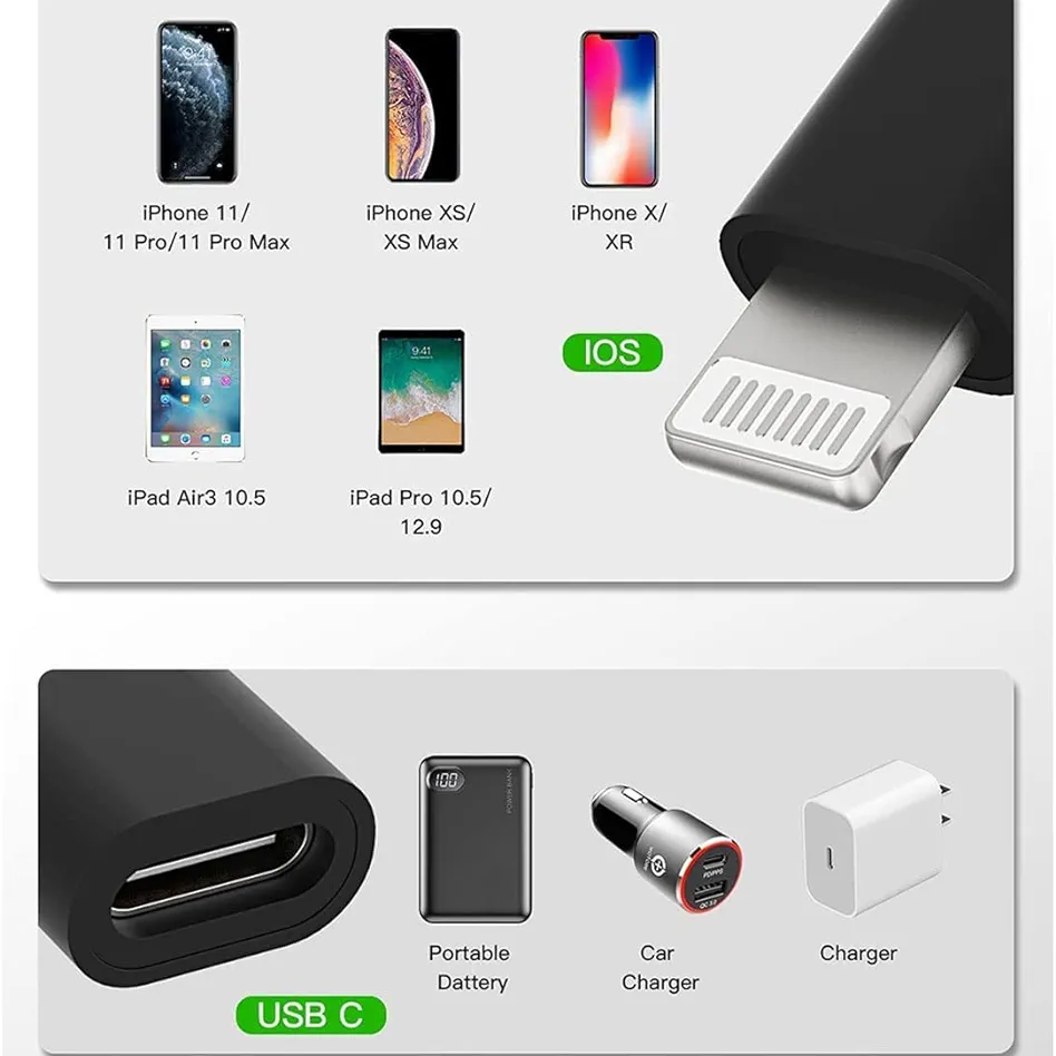 USB-C to Lightning Adapter Type-C To iOS Connector Adapter. 