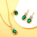 4PCS Sets Exquisite Water Drop Rhinestone Necklace Earrings Ring Jewelry Set Charm Ladies Jewelry Fashion Bridal Gifts. 