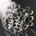 24 Pcs Gothic Skeleton Unisex Ring Set Punk Grunge Butterfly Frog Woman Man Jewelry Hip Hop Party Street Ring Accessories .