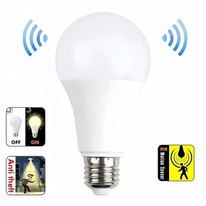 Radar Motion Sensor Light E27 LED Smart Bulb 12W Working in Night Darkness