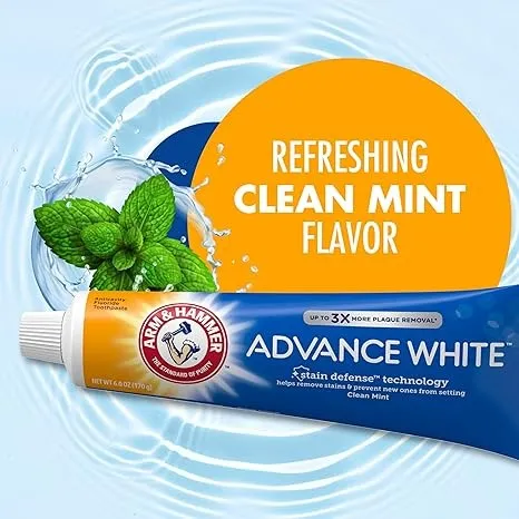 ARM%20&%20HAMMER%20Advance%20White%20Toothpaste,%20Teeth%20Whitening%20Baking%20Soda%20Toothpaste%20with%20Stain%20Defense%20Technology%20and%20Fluoride,%20Clean%20Mint%20Flavor%20170gm%20-%20Image%203