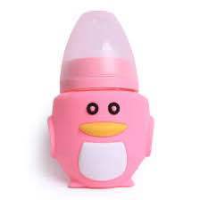 New Baby Feeder In Glass Material And Stone On Lid In Pink Color