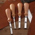 4PCS Leather Edge Skiving Beveler Tools Wide Leather Craft Edge Beveler Tool Kit Leather Edge Trimmer for DIY Leather Craft Tool.