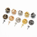 50pcs Nail Tie Tack Lapel Pin Back Clutch Scatter Butterfly Clasp Squeeze Round Pinch Clip Brooch Jewelry Crafts. 