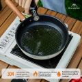 MOUNTAINHIKER Outdoor Camping Fry Pan Non-stick Frying Pan Breakfast Pancake Pot  Stainless Steel Cooking Food Induction Cooker. 