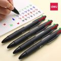 DELI 4 In 1 Ballpoint Pen 0.7 mm Color Ball Pens Blue Black Red Green Writing Pen School Office Stationery. 