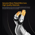 KZ Type-C Oxygen Free Copper Silver Plated C-Type 0.75mm 2-Pin Wire Compatible with EDX Series.
