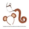 Animals Cosplay Costume Sets Monkey Ears Headband Plush Tail for Halloween. 