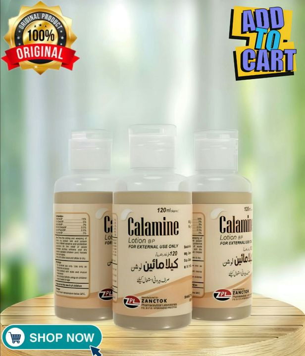 Calamine Lotion 120ml Solution Of Every Skin Allergy To Relieve The itching, Pain, Rashes & Acne And Discomfort of Minor Skin Irritations
