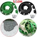5/10M Fixed Garden Barrier Lawn Grass Plastic Edging Border Landscape Edging Garden Edge Kit With 15/30Anchoring Spikes Install. 