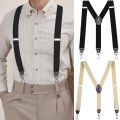 Heavy Duty Suspenders with Swivel Hooks for Men Work Jeans Y Back Big and Tall Adjustable Elastic Trouser Braces Belt Loop Strap.