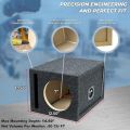 8 inch Vented Enclosure Carpeted Car Subwoofer Speaker Box - Improves Audio Quality, Sound and Bass - High Grade MDF Construction. 