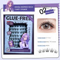 10 Row Fluffy Glue-Free False Eyelashes DIY Self-Adhesive Segmented Upper Lashes Thick Natural Easy Application Enlarge Eyes. 