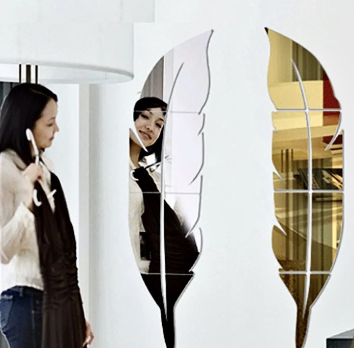 3D%20Mirror%20Wall%20Decor%20I%20Wall%20Stickers%20I%203D%20Leaf%20Mirror%20Decal%20I%20Mirror%20Wall%20Art%20Accents%20I%20Acrylic..%20-%20Image%202