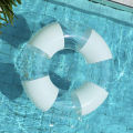 Minimalist Swim Ring Vacation Pool Float for Adults Inflatable Pool Lounger Sequin Floating Raft for Infinity Pool Photo Prop.