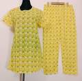 Long Tshirt with Palazzo Set for Women Multicolor Random Design Cotton.