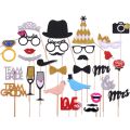 Creative Wedding Party Handheld Photo Props Bride and Groom Team Shooting Decorations Funny Birthday Party DIY Shooting. 