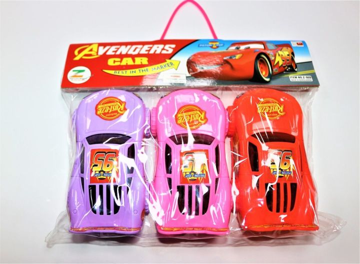 3 pcs spring averger car multi color toy for kids.