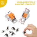 8pcs Multipurpose Silent Casters 0.5" Mini Directional Wheels Tiny Linear Wheel for Furniture,Appliances,DIY Storage Box.