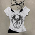 Y2k Retro Strapless Corset Tops Women Harajuku Cropped Crop Tops gothic Print Solid Camis Summer Casual Sleeveless Strap Topsexy. 