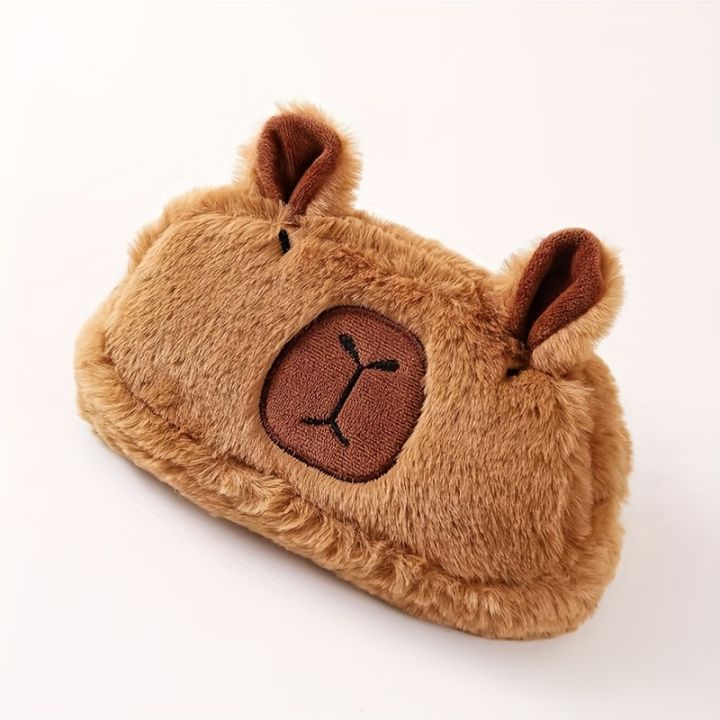 Cute%20Cartoon%20Capybara%20Large%20Capacity%20Plush%20Pencil%20Case,%20Makeup%20Brush%20Storage%20Bag,%20Office%20Stationery%20Organizer%20Pouch%20-%20Image%204