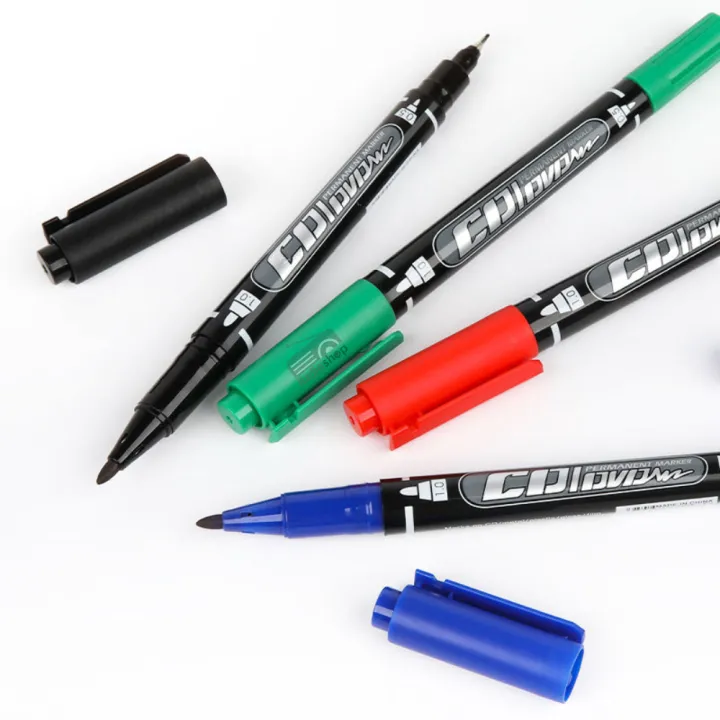 4pcs%20GXin%20G-107A%20Double%20Head%20Twin%20Tip%20CD%20DVD%20Oil-based%20Smooth%20Writing%20Permanent%20Marker%20Pen%20(1-Black,%201-Red,%201-Blue,%201-Green)%20-%20Image%203