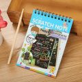 Small Scratch Note Pad Rainbow Scratch Art Papers for Kids Arts and Crafts Rainbow Scratch Art Notebooks and 4 Styluses Cute Unique Gift Idea for Kids Girls Boys Women or Anyone. 