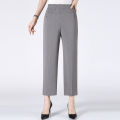 Summer Thin Breathable Elastic Pants 8XL Women's Solid Color High Waisted Loose Casual Pants Middle-aged Elastic straight leg.