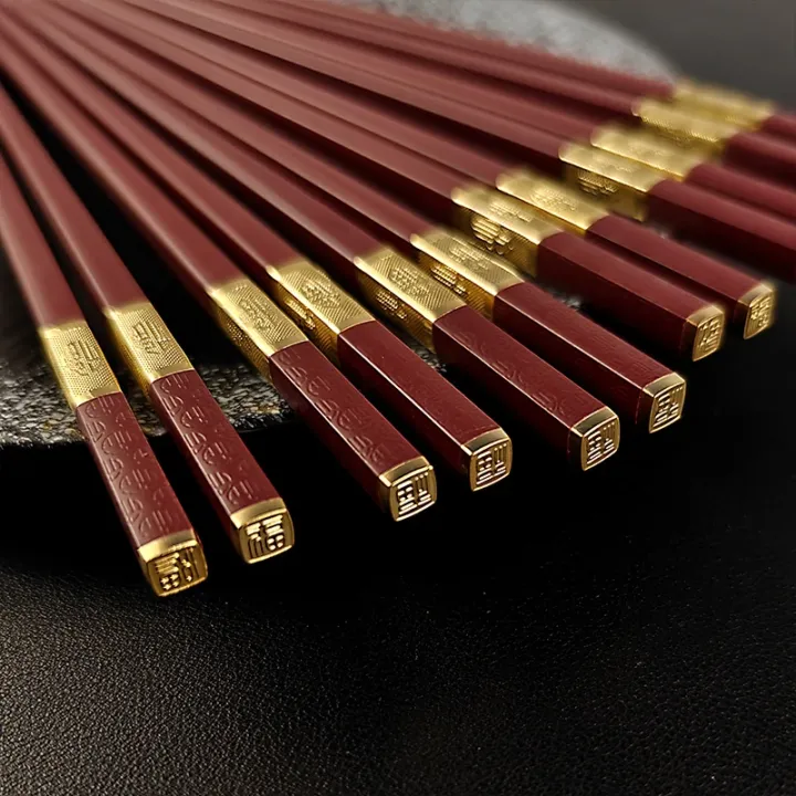 5/10%20Pairs%20Red%20Chinese%20Chopsticks%20Reusable%20Square%20Food%20Chopsitcks%20Light%20Luxury%20Alloy%20Chopsticks%20Hotel%20Restaurant%20Alloy%20Tableware%20-%20Image%206