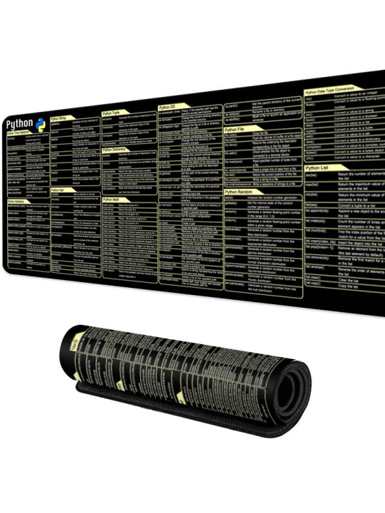 Python%20Shortcut%20Mouse%20Pad%20Coding%20Cheat%20Sheet%20Keyboard%20Desk%20Mat%20for%20Programmers%20Non-Slip%20Stitched%20Edge%20Large%20PC%20Gaming/Office%20Pad%20-%20Image%207