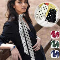 1pc Fashion Ribbon Polka Dot Scarf Printed Thin Scarf Headband Korean Style Neckerchief Long Scarves Wedding.