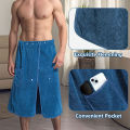 Suitable for M-XXXL Men's Bath Skirt Bath Towel Plus Size Bath Skirt Suitable for Home, Travel, Steaming, Spa, Beach. 
