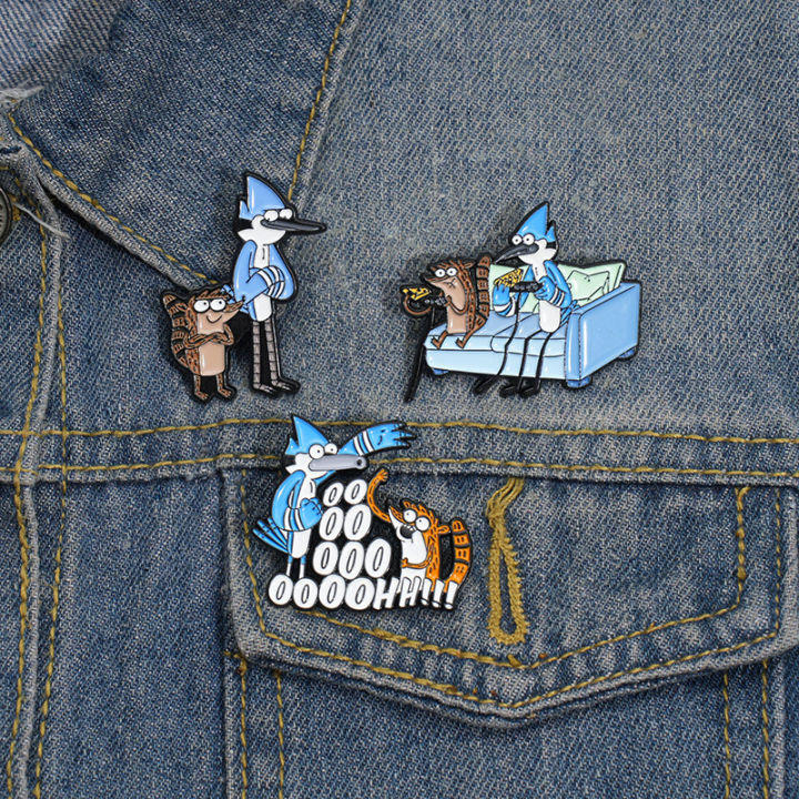 Funny%20Cartoon%20Regular%20Show%20Pins%20Brooch%20Cute%20Animal%20Raccoon%20Rigby%20And%20Cyanocitta%20Cristata%20Mordecai%20Badge%20Enamel%20Lapel%20Pin%20Cosplay%20-%20Image%203
