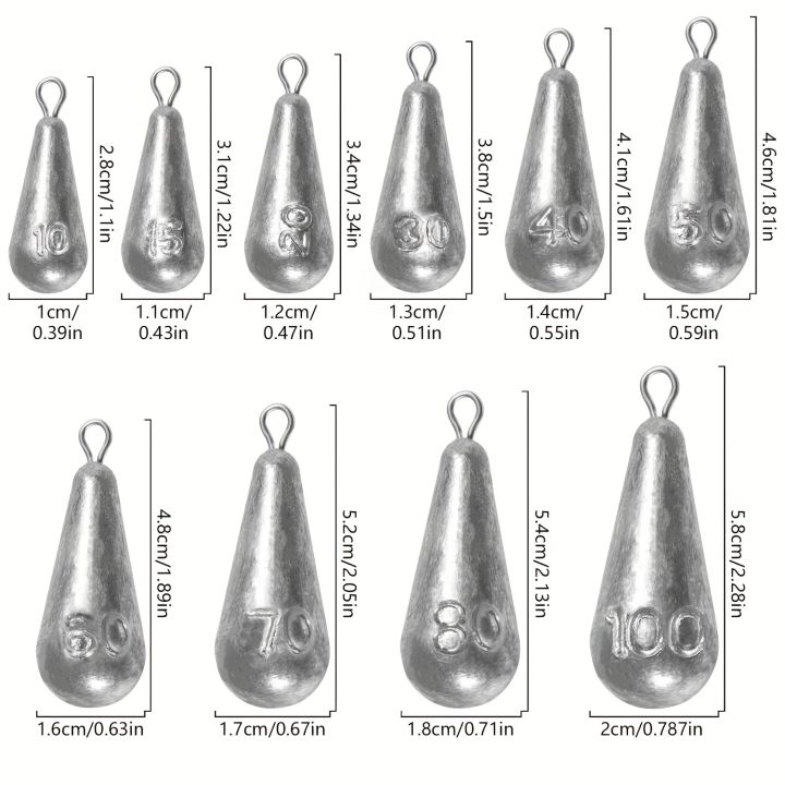 Fishing%20Weights%20Sinkers,%2010%20Sizes%20Teardrop-Shaped%20Fishing%20Lead%20Sinkers,%20Bass%20Casting%20Drop%20Shot%20Weights%20for%20Saltwater%20Freshwater%20-%20Image%202