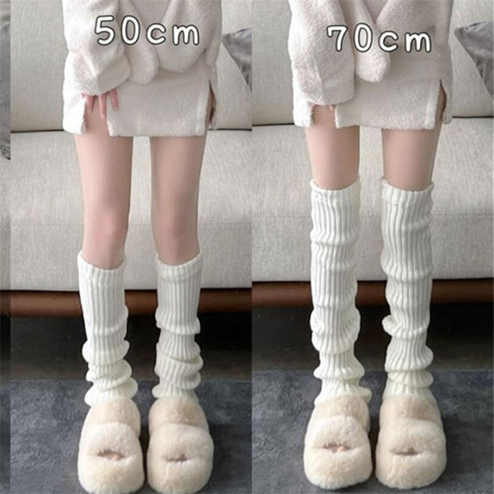 Winter%20Japanese%20College%20Style%20Retro%20Button%20Leg%20Warmer%20Women's%20Knitted%20Sock%20Cover%20white%20Long%20Pile%20Socks%20-%20Image%203