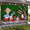 Alice In Wonderland Birthday Party Decor Backdrop Baby 1st Birthday Baby Shower Cake Smash  Portrait Photography Backgrounds. 