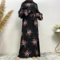 Muslim plus-size fashion hot new Arab Dubai women's clothing Islamic women's print robe dress Saudi Malaysia long sleeve elegant. 