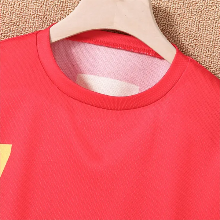 2025%20Youth%20and%20Children%20Red%20and%20Green%20Splicing%20Color%20No.%207%20Legend%20Quick-drying%20Sports%20Football%20Suit%20Set%20-%20Image%203