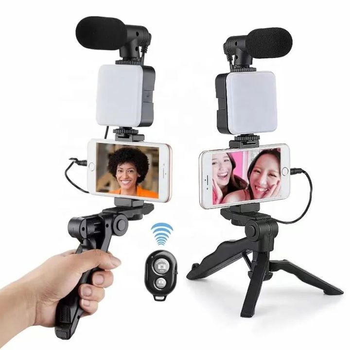 Vlog%20Beginners%20Smartphone%20Phone%20Video%20Kit%20AY-49%20LED%20Light%20Microphone%20Tripod%20Handheld%20Gimbal%20Tripod%20for%20YouTube%20Vlogging%20-%20Image%205