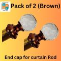 End Cap for curtain pipe 1inch, diamond shape, Golden, silver & brown color available. pack of 2. 