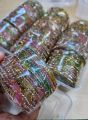 Raindrop/Rainbow glass bangles with stone work premium quality 12 piece multicolor churi. 