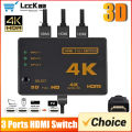 4K 2K 3x1 HDMI Cable Splitter HD 1080P Video Switcher Adapter 3 Input 1 Output Port HDMI Hub for Xbox PS4 DVD HDTV TV PC Laptop. 