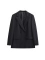 Women's Double Breasted Office Wear Blazer Coat, Long Sleeve, Flap Pockets, Female Outerwear, Chic Tops, Fashion.