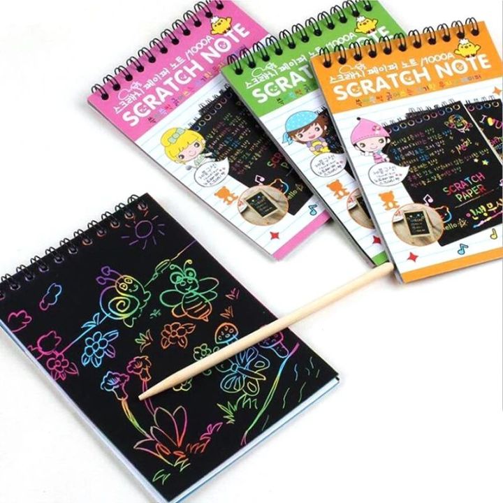 Rainbow Magic Scratch Book  Multicolor paper Scratch Note Book For Kids Colorfull Scratch Paper Book  Best Gift for Kids Activity